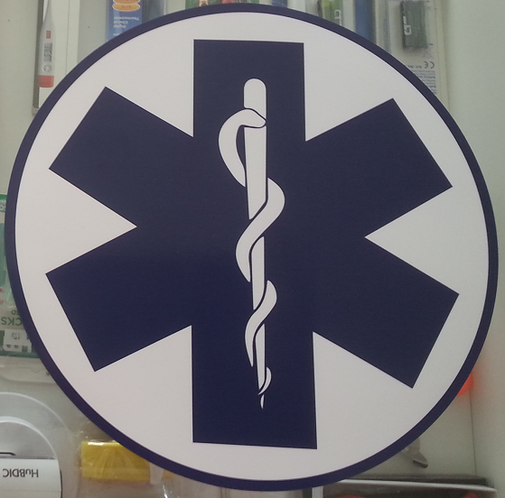 Magnetická samolepka Modrá hvězda života 30 cm na auto